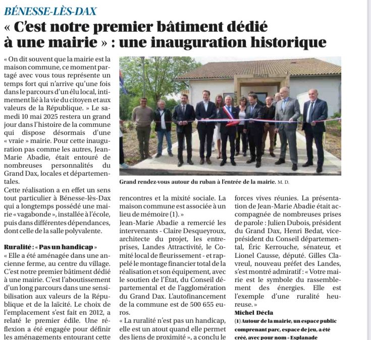 Article Presse : Sud-Ouest / Bénesse-lès-Dax