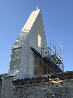 Église de Guinas - Chantier en cours au 24 juin 2026